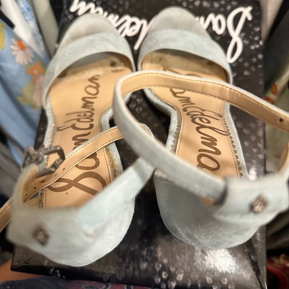 Light Blue Sam Edelman Strappy Block Heel - Picture 3 of 4